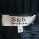 SEA Ruffled-Back Long Sleeve Top Gray Prince Of Wales Check Size Small