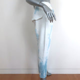 Nili Lotan Nolan Sweatpants Sky Blue Tie Dye Size Large NEW