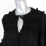 IRO Blouse Montana Black Ruffle-Trim Fil Coupe Size 36 Long Sleeve Top available at CelebrityOwned.com img_3