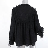 IRO Blouse Montana Black Ruffle-Trim Fil Coupe Size 36 Long Sleeve Top available at CelebrityOwned.com img_5