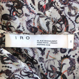 IRO Blouse Voodoo White/Multi Printed Ruffled Chiffon Size 34 Long Sleeve Top available at CelebrityOwned.com img_6