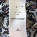 IRO Blouse Voodoo White/Multi Printed Ruffled Chiffon Size 34 Long Sleeve Top available at CelebrityOwned.com img_7