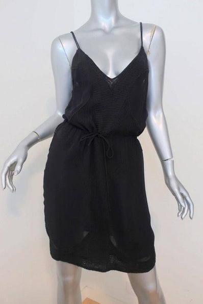 IRO Dress Odyssee Black Embroidered Chiffon Size 36 Crisscross-Strap Mini NEW available at CelebrityOwned.com img_1