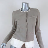 IRO Peplum Jacket Clyde Light Gray Stretch & White Leather Size 36 available at CelebrityOwned.com img_1