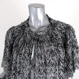 Isabel Marant Blouse Myriam Black/White Chevron Print Pleated Chiffon Size 36 available at CelebrityOwned.com img_2