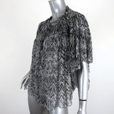 Isabel Marant Blouse Myriam Black/White Chevron Print Pleated Chiffon Size 36 available at CelebrityOwned.com img_3
