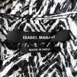 Isabel Marant Blouse Myriam Black/White Chevron Print Pleated Chiffon Size 36 available at CelebrityOwned.com img_6