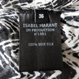Isabel Marant Blouse Myriam Black/White Chevron Print Pleated Chiffon Size 36 available at CelebrityOwned.com img_7