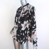 Isabel Marant Blouse Rusak Leaves Print Stretch Silk Size 36 Long Sleeve Top available at CelebrityOwned.com img_2