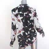 Isabel Marant Blouse Rusak Leaves Print Stretch Silk Size 36 Long Sleeve Top available at CelebrityOwned.com img_5