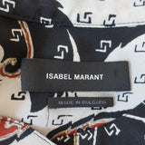 Isabel Marant Blouse Rusak Leaves Print Stretch Silk Size 36 Long Sleeve Top available at CelebrityOwned.com img_7