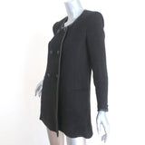 Isabel Marant Double Breasted Jacket Black Leather-Trim Herringbone Size 38 available at CelebrityOwned.com img_3