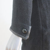 Isabel Marant Double Breasted Jacket Black Leather-Trim Herringbone Size 38 available at CelebrityOwned.com img_6