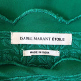 Isabel Marant Etoile Blouse Audrina Green Embroidered Crepe Top Size 34 available at CelebrityOwned.com img_7