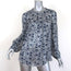 Isabel Marant Etoile Cutout Blouse Presley Blue Floral Print Chiffon Size 38