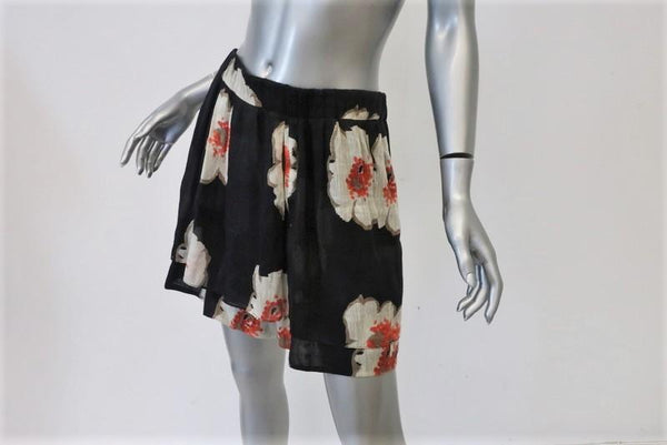 LOUIS VUITTON Mixed Stripes Tiered Mini Skirt Black. Size 40