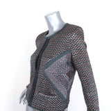 Isabel Marant Jacket Peru Silver Metallic Zig Zag Jacquard Size 1 available at CelebrityOwned.com img_2
