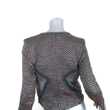 Isabel Marant Jacket Peru Silver Metallic Zig Zag Jacquard Size 1 available at CelebrityOwned.com img_5