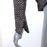 Isabel Marant Jacket Peru Silver Metallic Zig Zag Jacquard Size 1 available at CelebrityOwned.com img_6