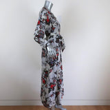 Isabel Marant Midi Dress Olympia White/Multi Printed Silk Size 34 Long Sleeve available at CelebrityOwned.com img_5