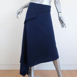 JW Anderson Asymmetric Side-Button Midi Skirt Midnight Blue Size US 8 NEW available at CelebrityOwned.com img_1