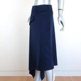 JW Anderson Asymmetric Side-Button Midi Skirt Midnight Blue Size US 8 NEW available at CelebrityOwned.com img_3