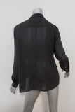 James Perse Relaxed Chiffon Shirt Charcoal Size 0 Long Sleeve Button Down Blouse available at CelebrityOwned.com img_6