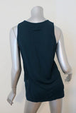 Jean Paul Gaultier Tank Teal Crepe Jersey Size 38 Sleeveless High-Low Top available at CelebrityOwned.com img_5