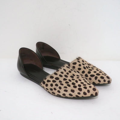 Jenni Kayne d'Orsay Flats Ivory Cheetah Print Calf Hair & Brown Leather Size 37 available at CelebrityOwned.com img_1