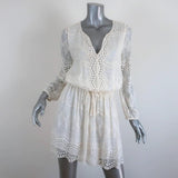 Joie Dress Bittern Cream Embroidered Silk & Lace Size Small Blouson Mini available at CelebrityOwned.com img_1