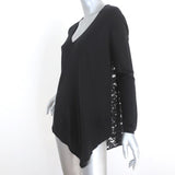 Joie Lace-Back Sweater Tambrel B Black Size Small V-Neck Asymmetric Pullover available at CelebrityOwned.com img_2