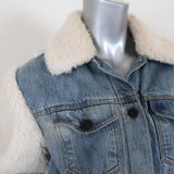 La Vie Rebecca Taylor Denim & Faux Fur Jacket Size Small available at CelebrityOwned.com img_3