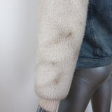La Vie Rebecca Taylor Denim & Faux Fur Jacket Size Small available at CelebrityOwned.com img_9