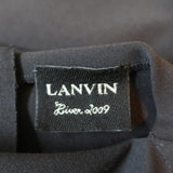 Lanvin Asymmetric Sleeve Dress Black Stretch Wool Size 36 available at CelebrityOwned.com img_6
