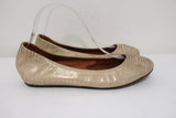 Lanvin Ballet Flats Cream/Gold Lizard-Embossed Leather Size 38.5 available at CelebrityOwned.com img_2