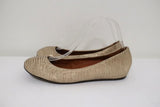 Lanvin Ballet Flats Cream/Gold Lizard-Embossed Leather Size 38.5 available at CelebrityOwned.com img_6