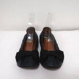 Lanvin Bow Ballet Flats Navy Leather Size 38.5 available at CelebrityOwned.com img_3