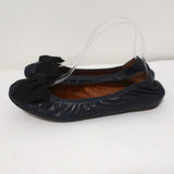 Lanvin Bow Ballet Flats Navy Leather Size 38.5 available at CelebrityOwned.com img_5