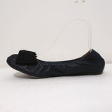 Lanvin Bow Ballet Flats Navy Leather Size 38.5 available at CelebrityOwned.com img_6
