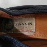 Lanvin Bow Ballet Flats Navy Leather Size 38.5 available at CelebrityOwned.com img_8