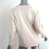Lanvin Pearl-Trim Sweatshirt Light Beige Cotton Size Small Crewneck Pullover available at CelebrityOwned.com img_7