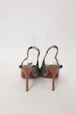Lanvin Slingback Pump Snake Print Canvas Size 40 Wood Heel available at CelebrityOwned.com img_4