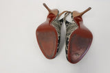 Lanvin Slingback Pump Snake Print Canvas Size 40 Wood Heel available at CelebrityOwned.com img_6