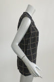 Lanvin Top Black Checked Viscose-Blend Size 38 Sleeveless Blouse available at CelebrityOwned.com img_2