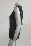 Lanvin Top Black Checked Viscose-Blend Size 38 Sleeveless Blouse available at CelebrityOwned.com img_3