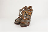 Lanvin Tortoiseshell Platform Sandal Taupe Gray Leather Size 39 Open Toe Heel available at CelebrityOwned.com img_2