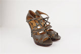 Lanvin Tortoiseshell Platform Sandal Taupe Gray Leather Size 39 Open Toe Heel available at CelebrityOwned.com img_3