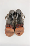 Lanvin Tortoiseshell Platform Sandal Taupe Gray Leather Size 39 Open Toe Heel available at CelebrityOwned.com img_7