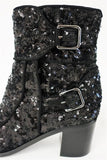 Laurence Dacade Babacar Sequin Boots Black Size 38.5 Double Buckle Mid-Heel NEW available at CelebrityOwned.com img_6