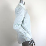 Loro Piana Button Down Shirt Cream/Blue Striped Size 48 Long Sleeve Blouse NEW available at CelebrityOwned.com img_5